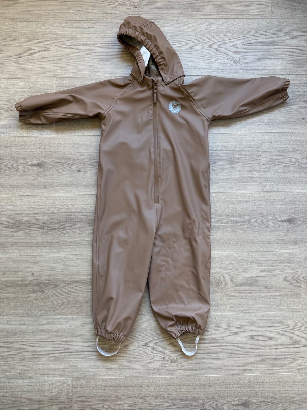 Children's Waterproof Hooded One-Piece in Brown